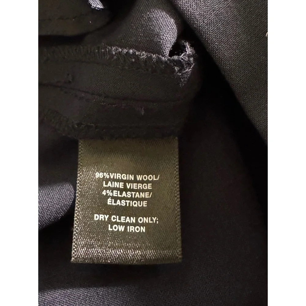 Lafayette 148 New York Irving Navy Virgin Wool Slim Straight Leg Pants Size 6 - Picture 8 of 10